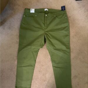 Belk Olive High-Rise Skinny Pants
